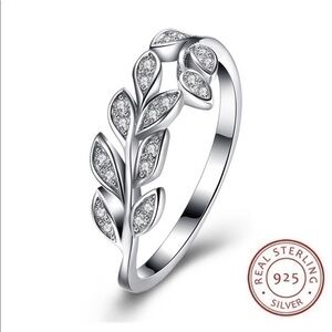New 925 Sterling Silver High Quality Diamond Vine Shaped Ring